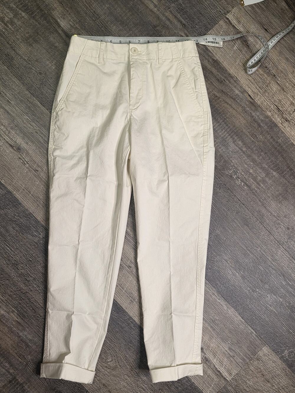 Amazon Essentials Women's Chino Pants Size 0 XS Eggshell White Stretch NWT
